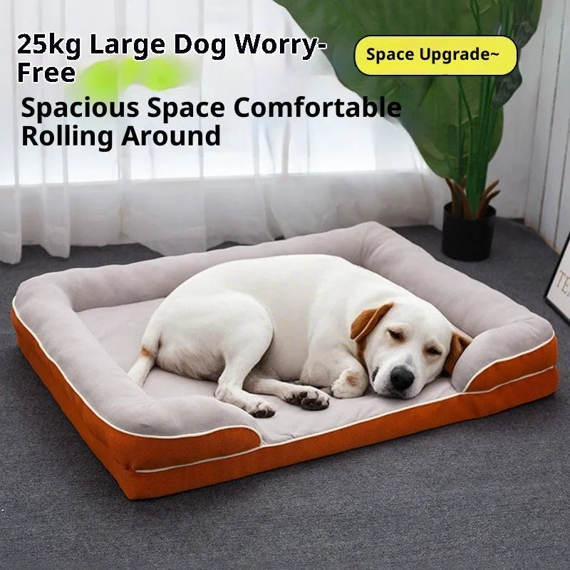Four Seasons removable washable dog pet bed in green cloth, available in sizes S to 2XL for kennels