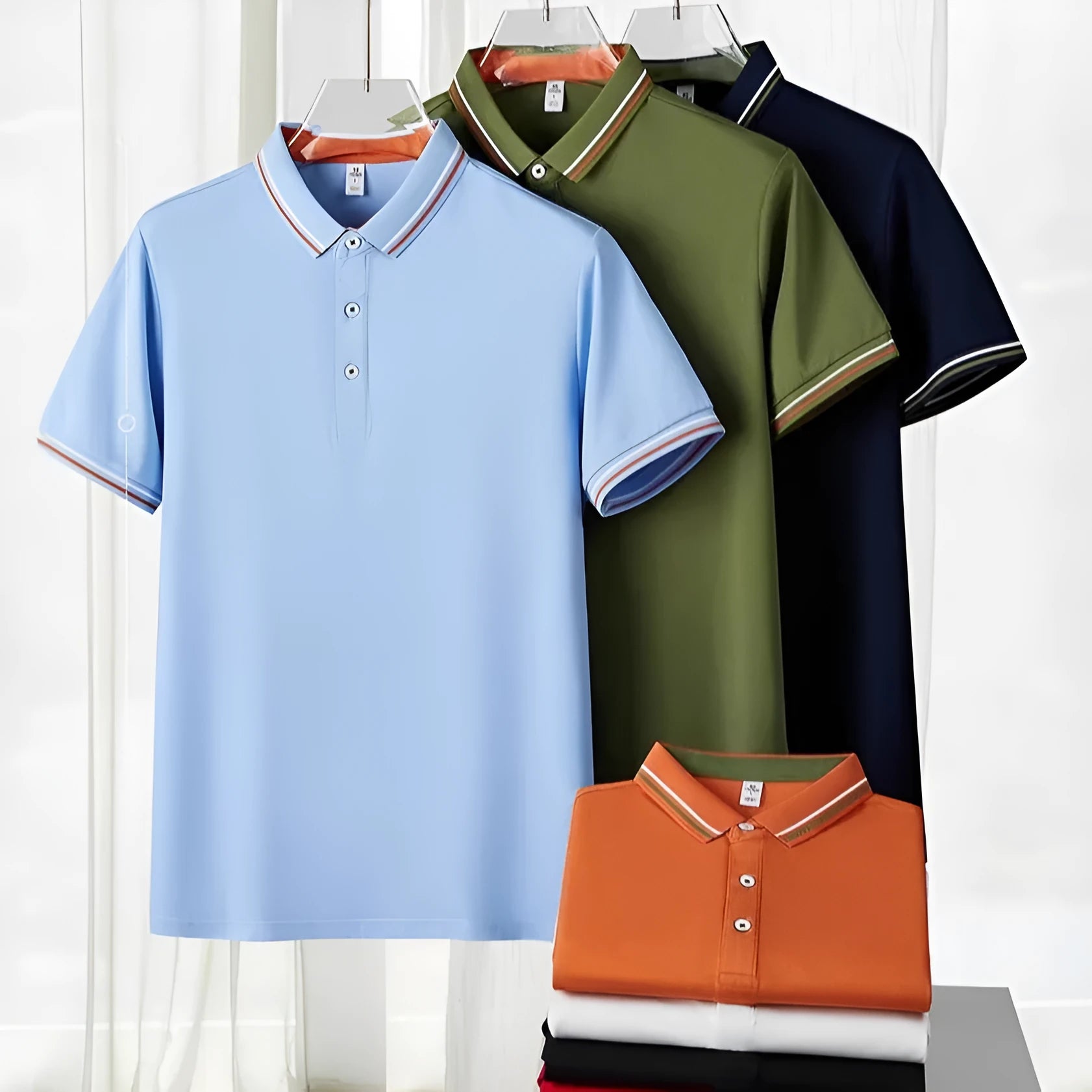 Polo cotton workwear with collar and short sleeves in slim fit, cotton blend fabric, multiple colours