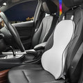 Black memory cotton car waist back cushion on vehicle seat showing lumbar support design