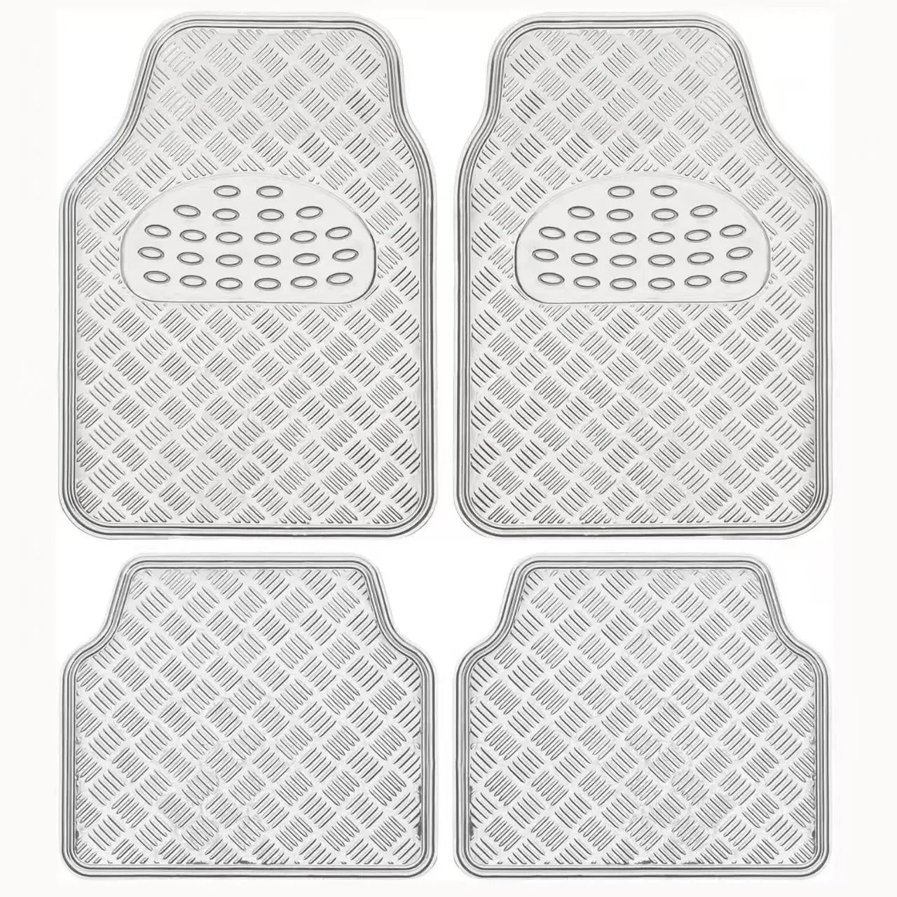 Blue universal car aluminum film foot mat four-piece set with non-slip PVC surface