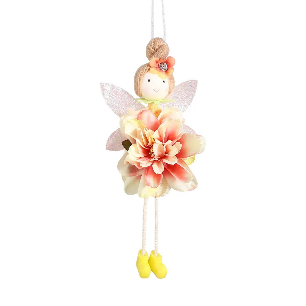 FARCENT cloth elf and flower angel pendant in dark pink, pink, green, or yellow for Easter.