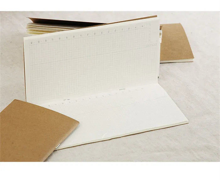 Travel cowhide diary standard refill inner core notebook with saddle stitch binding