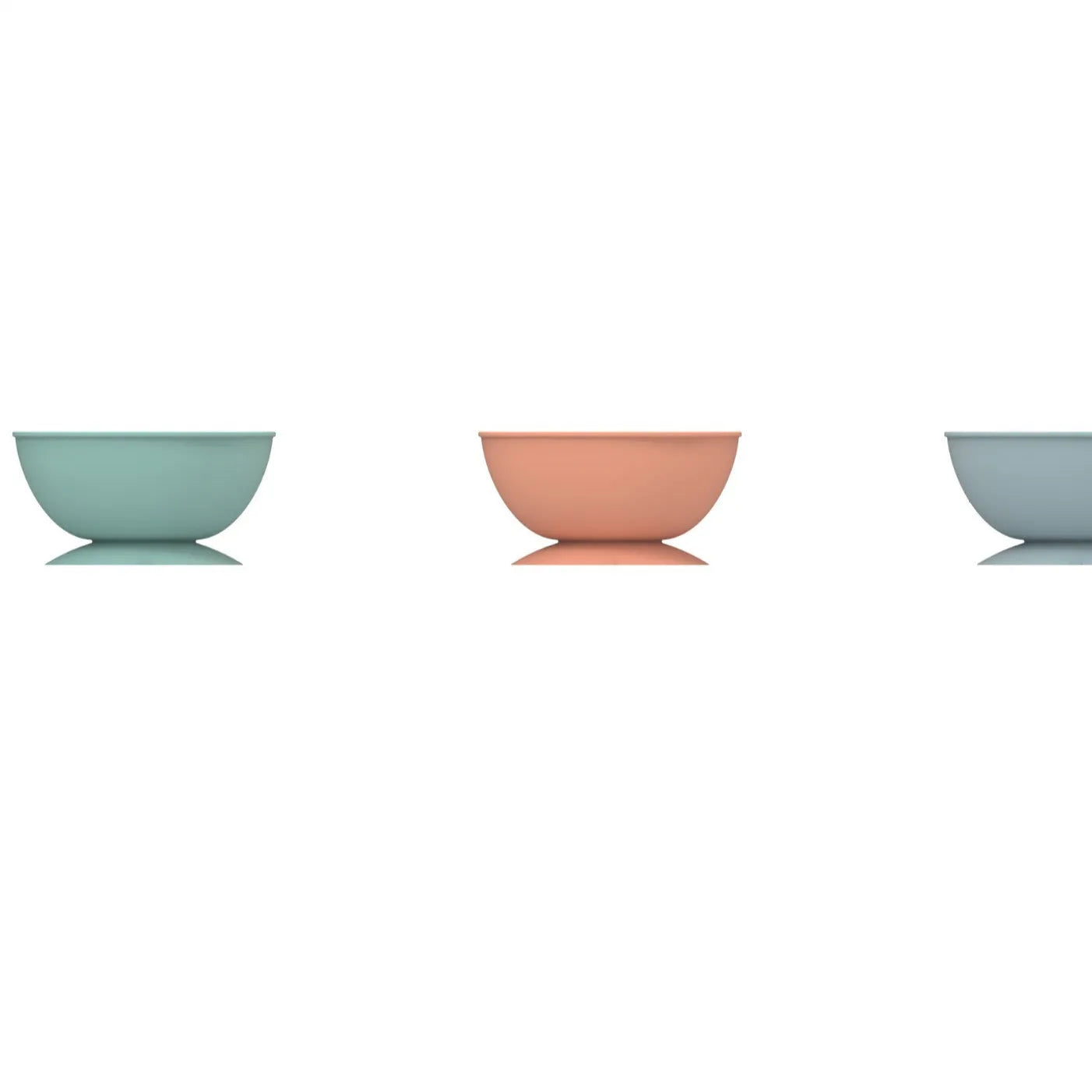 Cyan silicone dog slow feeder bowl with suction cup base and textured feeding surface.