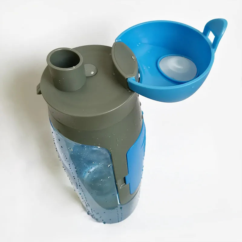 Water bottle shape hidden security container in black, 750ml capacity, 26cm tall
