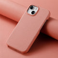 PU leather litchi grain iPhone case in matcha green with airbag and electroplating details