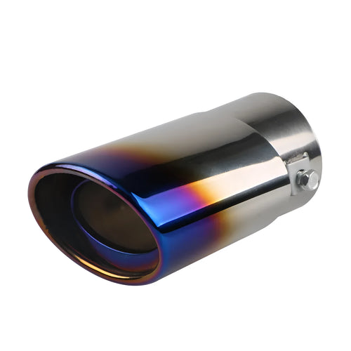 Stainless steel car exhaust tailpipe in a choice of baked blue, bright silver or colourful finish.