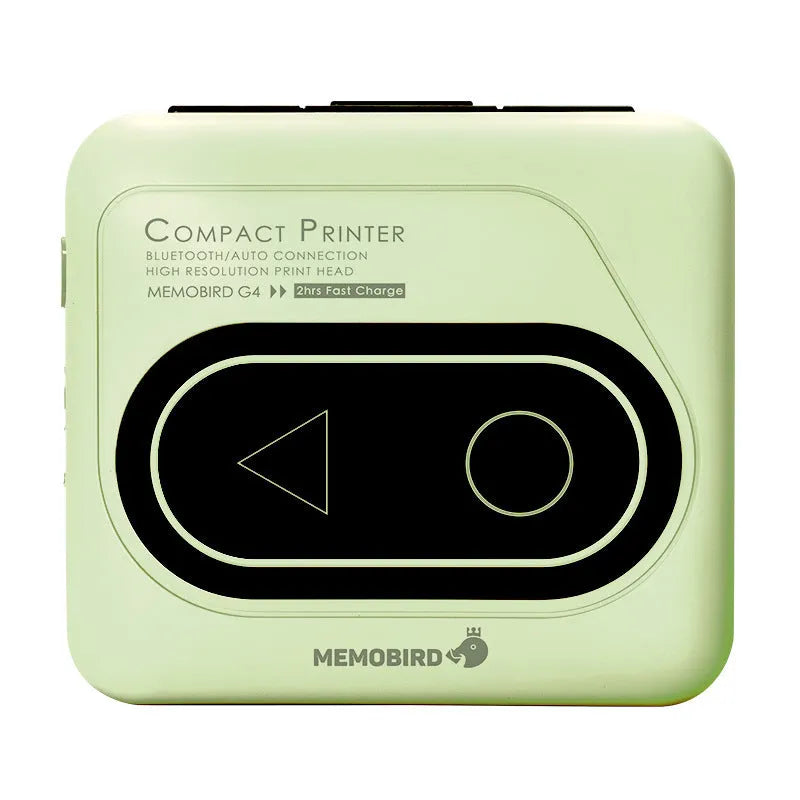 Pocket-sized Bluetooth thermal mini printer in avocado green for mobile phone photo and text printing