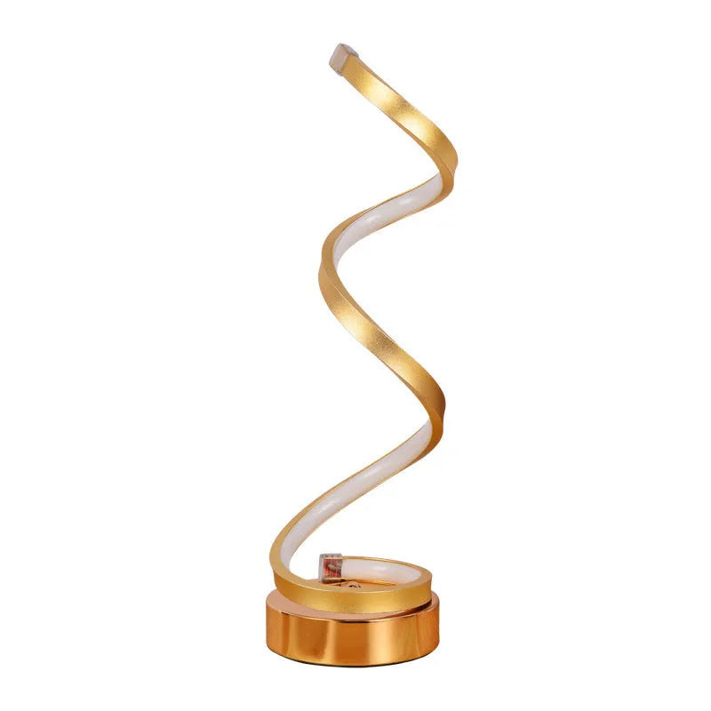 Black or white LED table lamp with aluminium shade on metal base