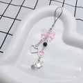 Butterfly girl mobile phone charm bag chain in electroplated alloy with bow love phone pendant colour option