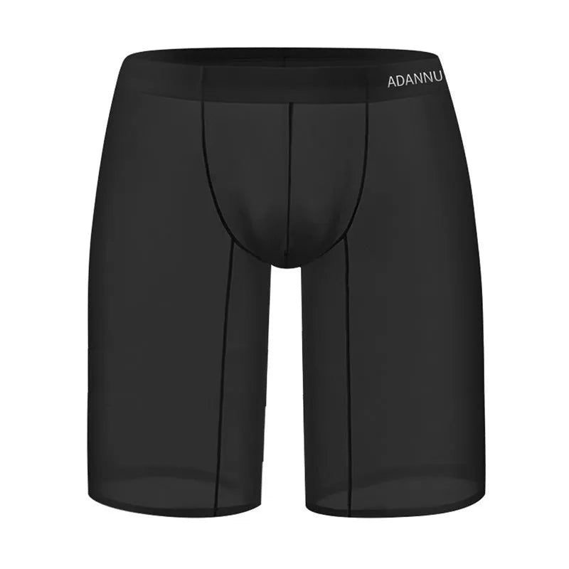 Men's solid colour mesh shorts in knitted nylon fabric, shown in black, white, and pink.