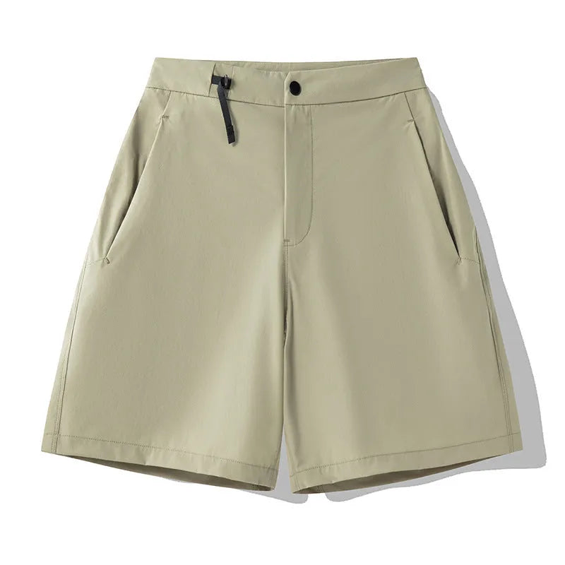 Men's solid colour quick-drying sports shorts with elastic 3D cut for running and climbing