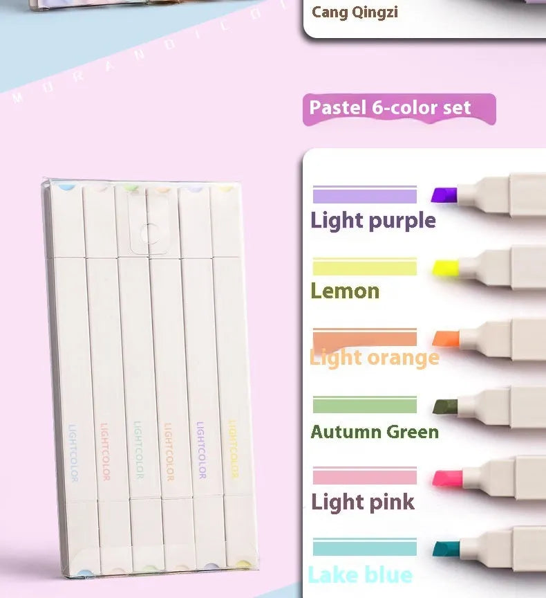 Set of double-headed fluorescent marking pens in assorted colours from Salt and Sweet series packs.