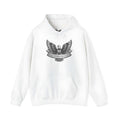 A solid colour pullover hoodie for men and women with a hood and long sleeves.
