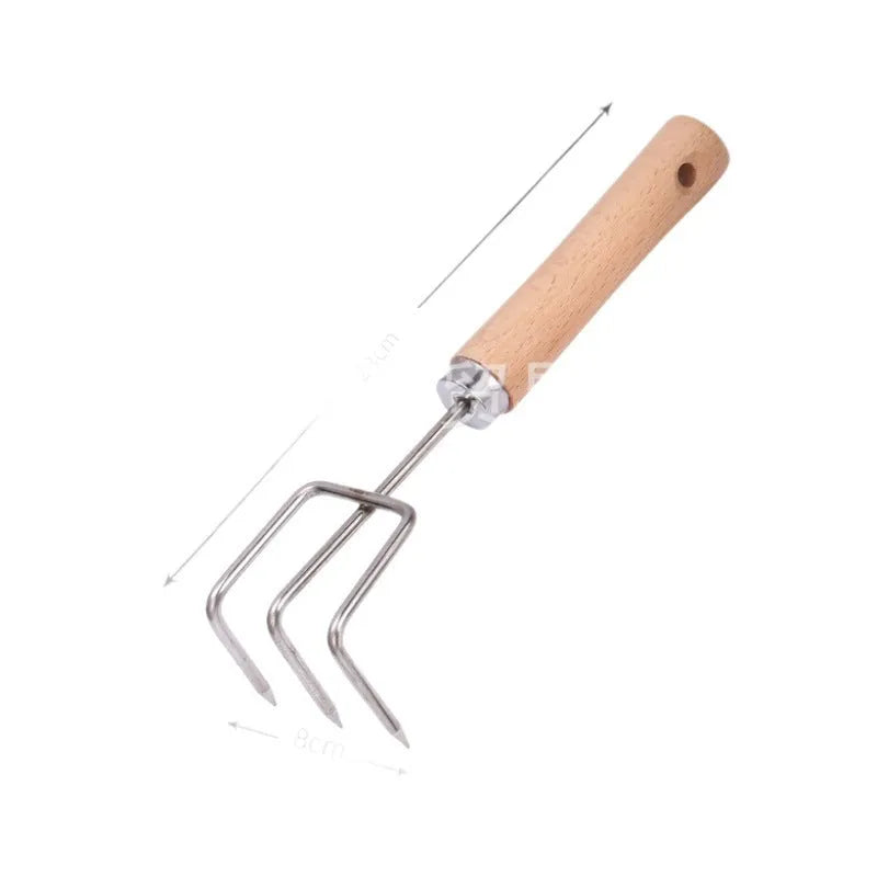 9pcs gardening tool set with wooden handle stainless steel hoe shovel pruning scissors and gloves