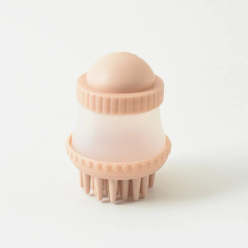 Multifunctional pet bathing brush with silicone TPR bristles in pink, 11.8x7.8cm, for dogs and cats