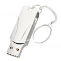Large capacity USB metal expansion disk in silver and gray, rotating design, compact size 40x15x8mm