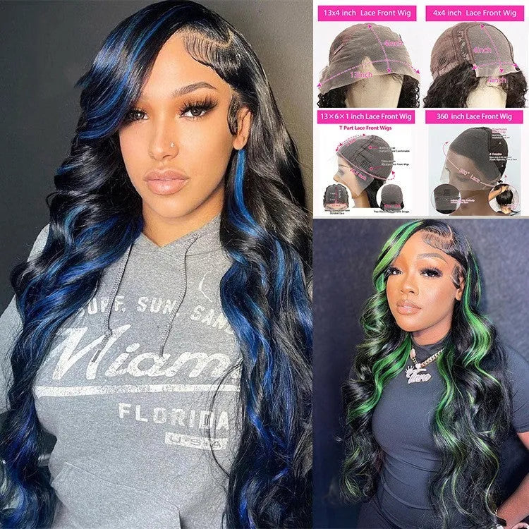 Human hair lace front wig with 4x4 lace headgear in star fashion style showing natural hairline