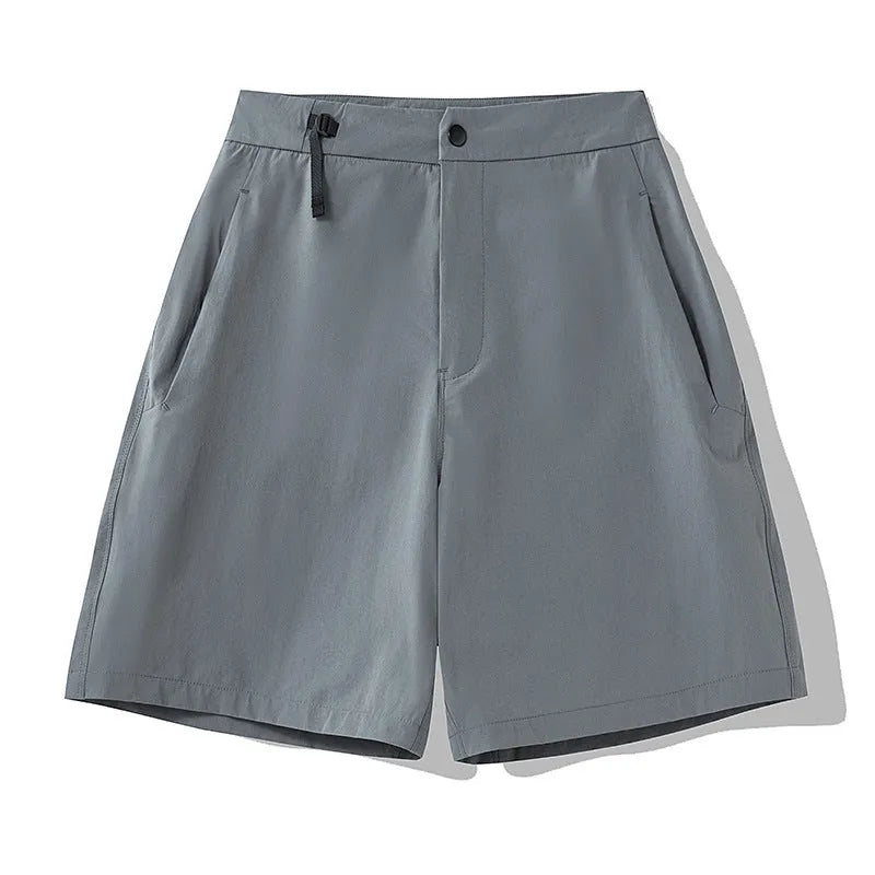 Men's solid colour quick-drying sports shorts with elastic 3D cut for running and climbing