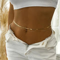 Multi-layer copper waist chain with snake bone chain, tassel and five-pointed star pendant, colour WCX209