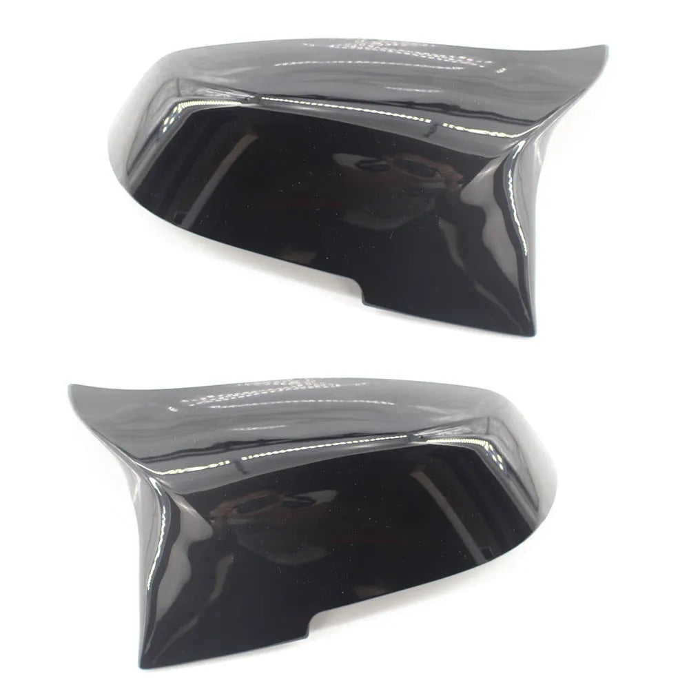 Pair of paint bright black BMW horn-style rear view mirror shells for F-series models
