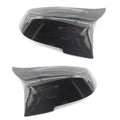 Pair of paint bright black BMW horn-style rear view mirror shells for F-series models