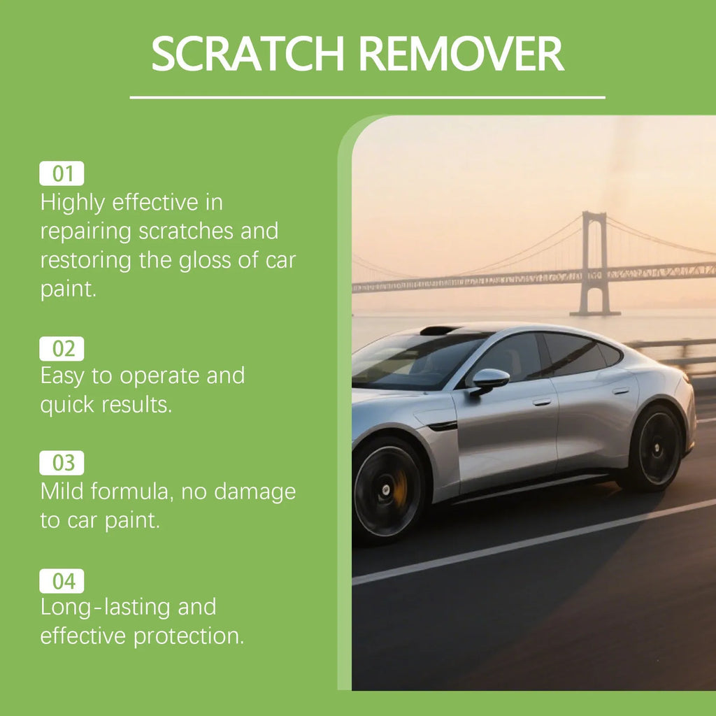 Car paint scratch recovery cream tube measuring 3.8x16.3cm with 100g nano coating formula