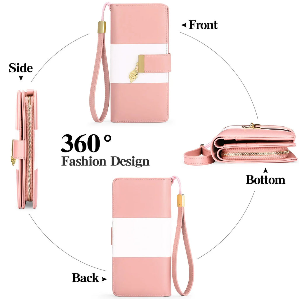 Midnight black women's anti-theft clutch bag with locking gold zip, showing organised card slots inside.