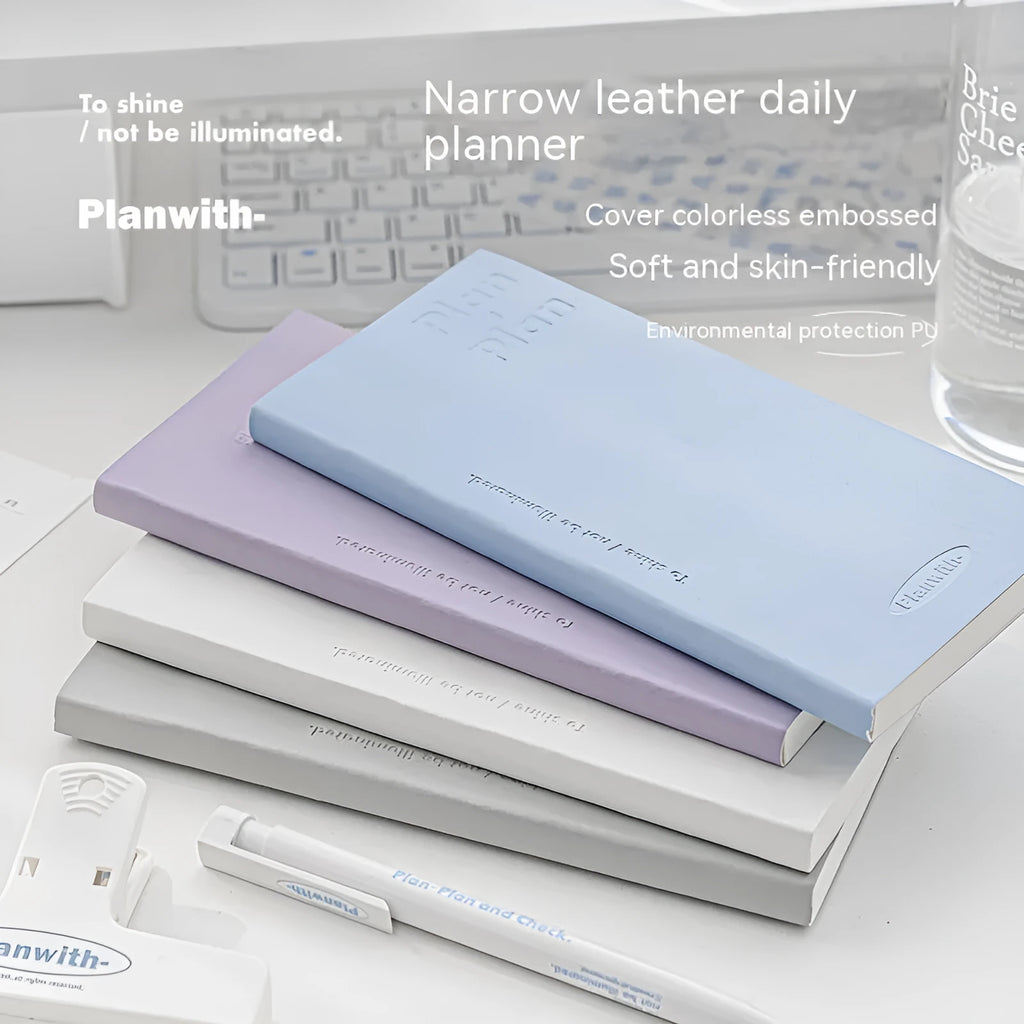 Embossed simple visual metre book notebook with paper cover in five colour options showing 80 sheets of white cow paper