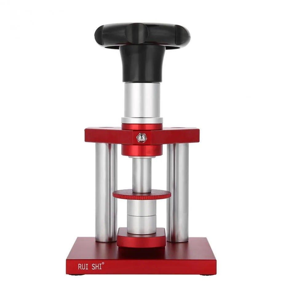 Watch repair spiral cap presser tool with sole pressing machine and 20 plastic moulds for back cover maintenance