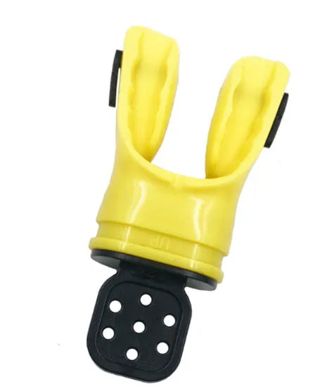 Edible silicone diving mouthpiece, 110mm long, shown in various colours including transparent and solid options.