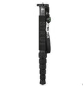 Black carbon fibre telescopic monopod for DSLR cameras, shown extended and collapsed.