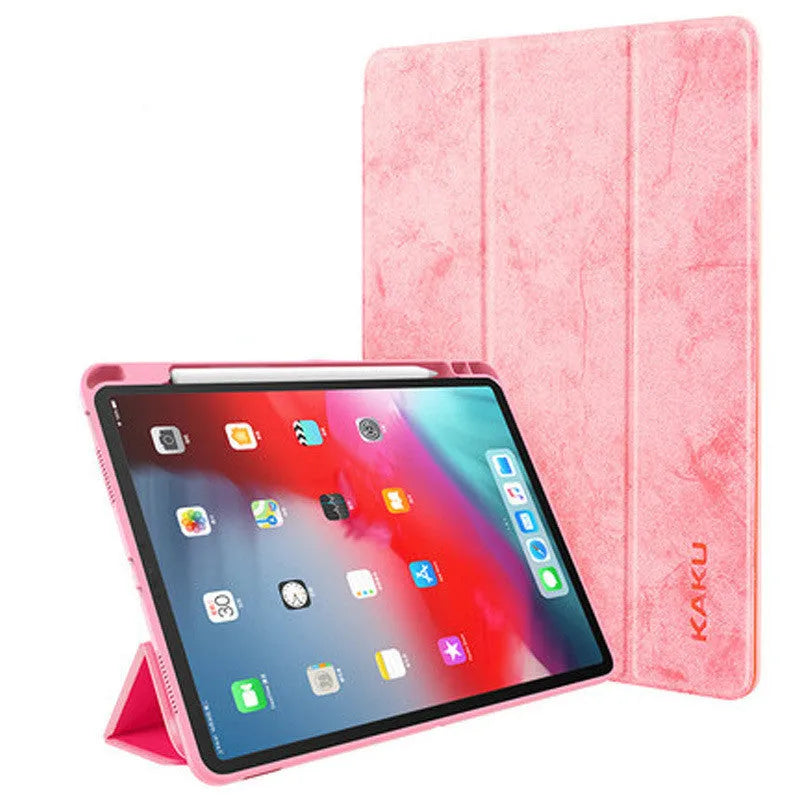 Leather tablet case with pen slot in clamshell design for iPad 10.2 10.5 9.7 Air Mini