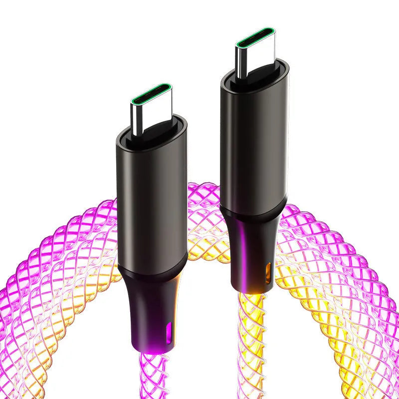 RGB charging data cable with colour gradient lighting 1m multi-interface