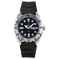 Men's waterproof watch with luminous quartz movement in silver case with blue dial and steel bracelet