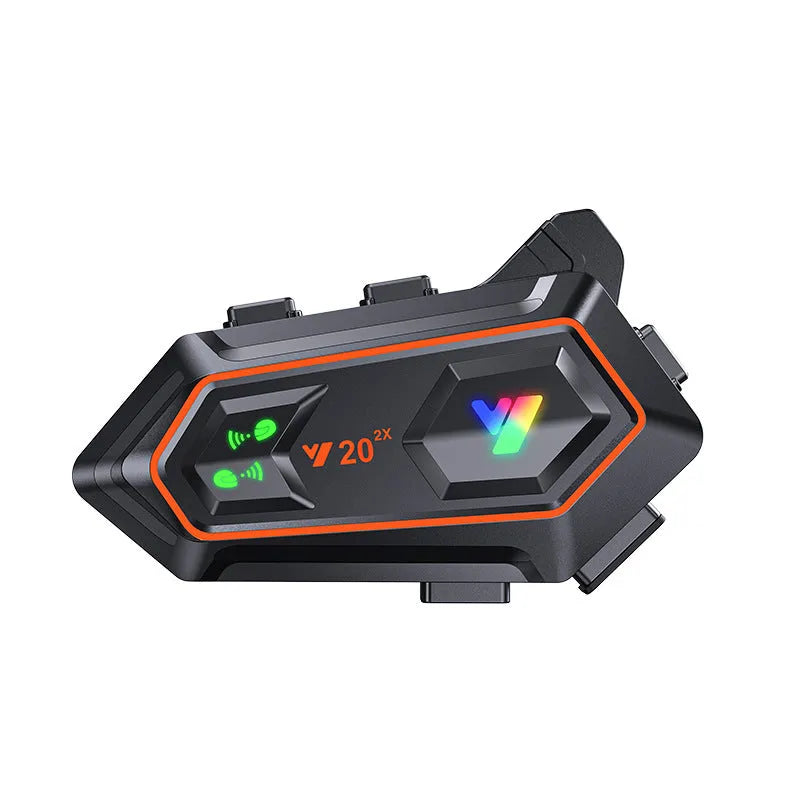 Black motorcycle helmet Bluetooth headset with touch buttons and microphone for riders