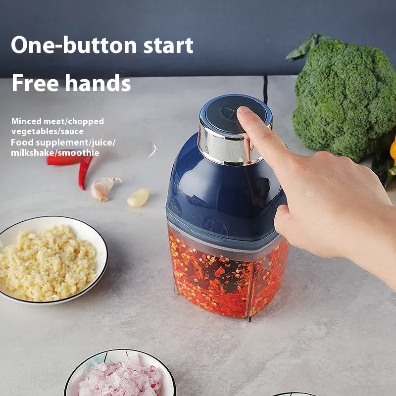 Multifunctional meat grinder and blender, dark blue, 200W rated power, home cooking machine
