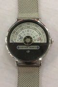 Mens sports watch with 40mm round dial, alloy case, and choice of stainless steel or leather strap