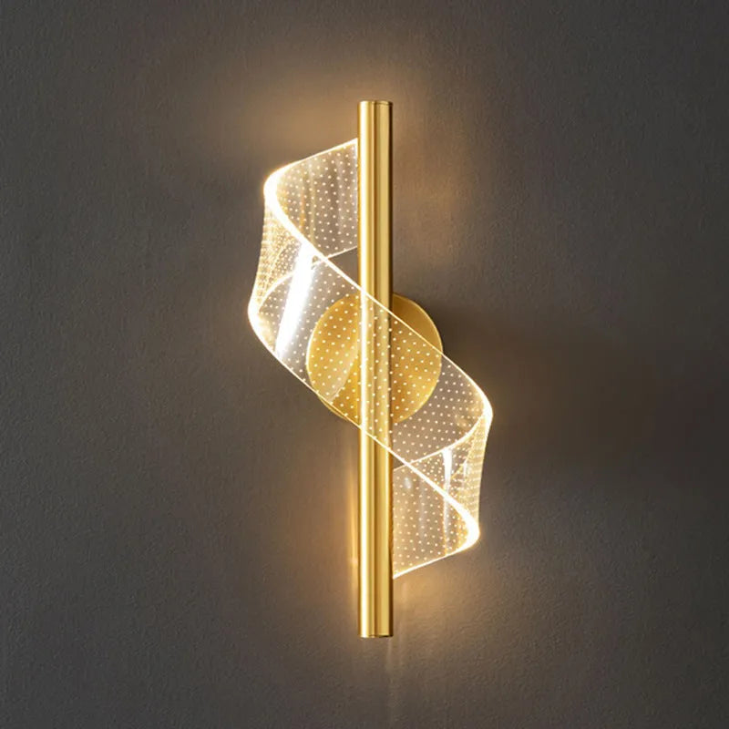 New Art corridor stair background wall lamp with acrylic shade, black finish, smart Tmall Genie compatible