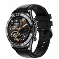 Men's business smart watch with 1.32-inch IPS screen, zinc alloy case, and silicone strap showing health monitoring interface