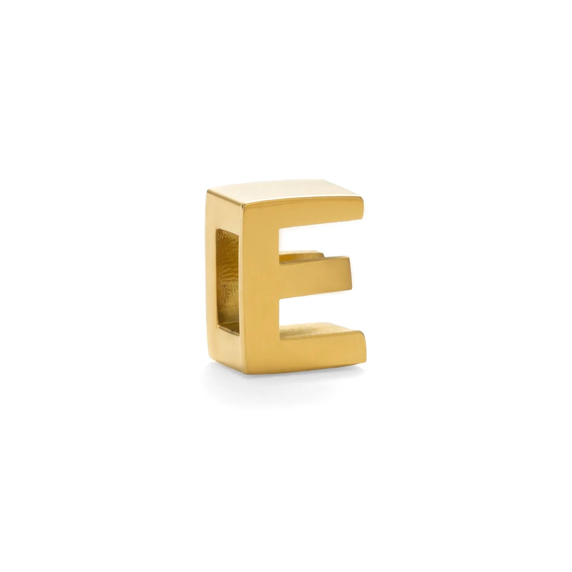 Gold electroplated titanium steel necklace with letter pendant on matching chain