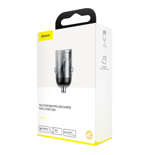 Baseus Huixiaoxing electro-optical grey 30W PPS car charger with 1 metre cable