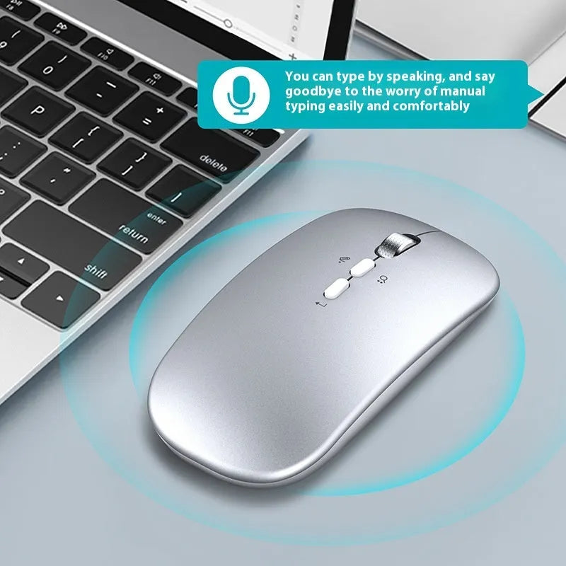 AI voice translation wireless charging mouse in gold with 2000DPI optical sensor and five buttons