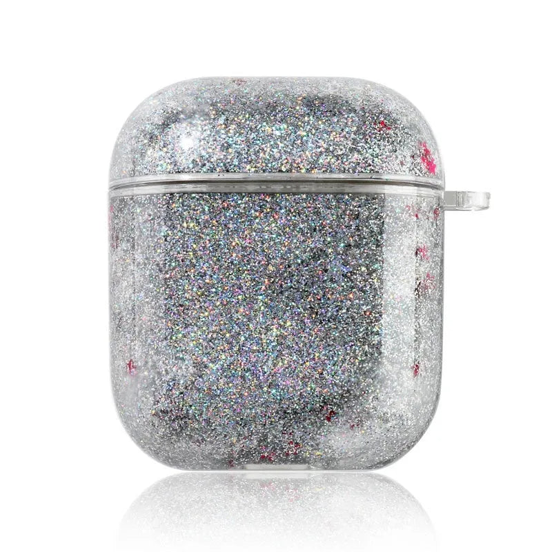 Quicksand earphone sleeve in blue colour with glitter effect for Apple AirPods Pro
