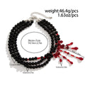 Men's Halloween necklace with blood drop tassel, artificial crystal geometric pendant, and imitation pearl details