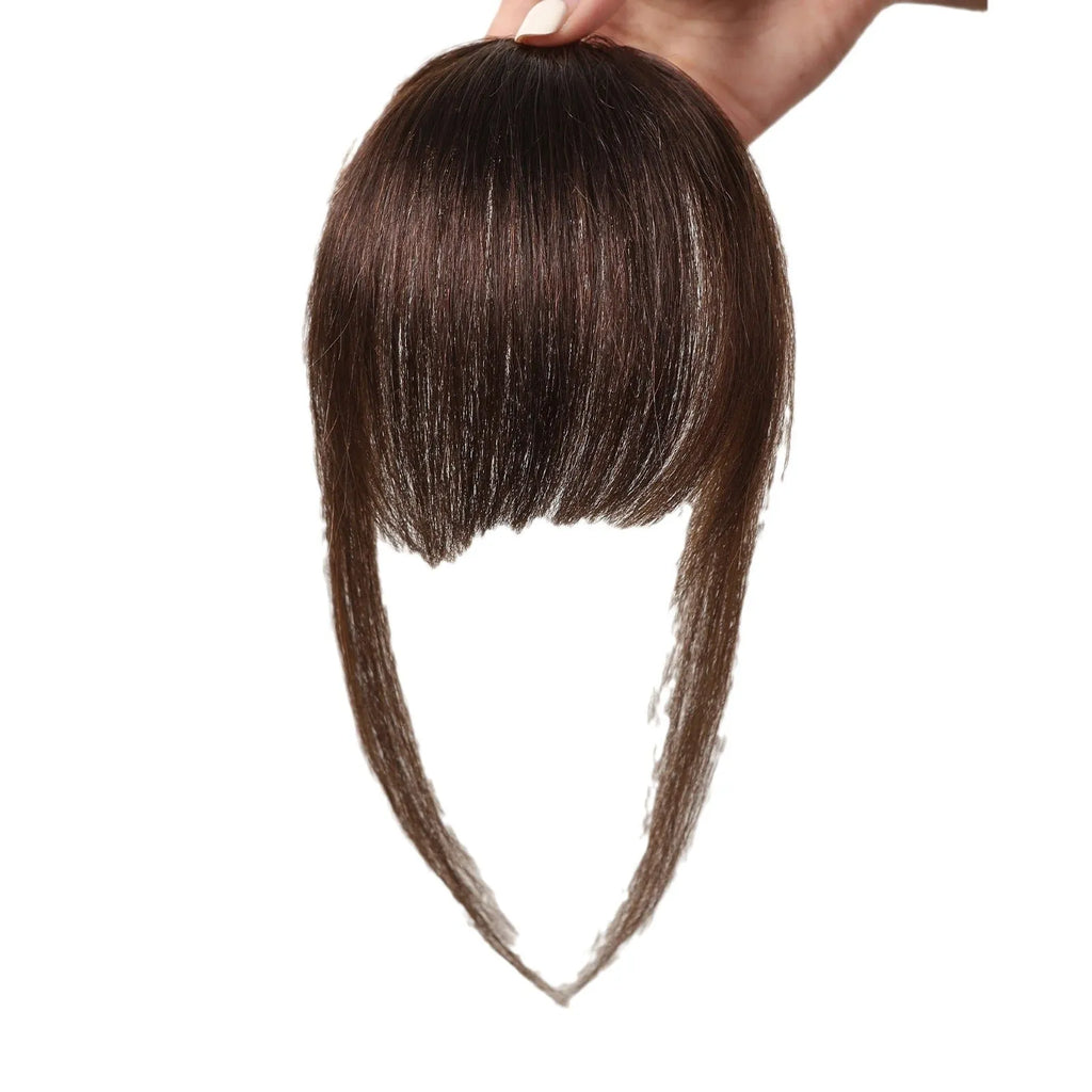 Long curly wig with bangs set in black high-temperature fibre for any face type
