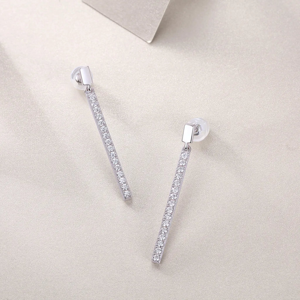 Two moissanite stud earrings in S925 silver with platinum plating, under 0.1 carat stones, gift box and GRA certificate
