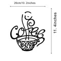 Black wrought iron English letters silhouette wall decoration measuring 26 by 28 centimetres