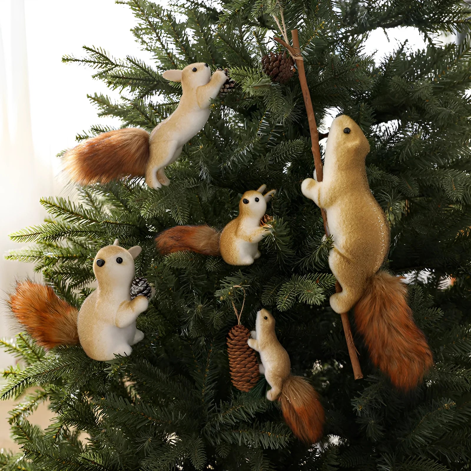 Lightweight foam squirrel pendant Christmas tree ornament in cartoon modern simple style
