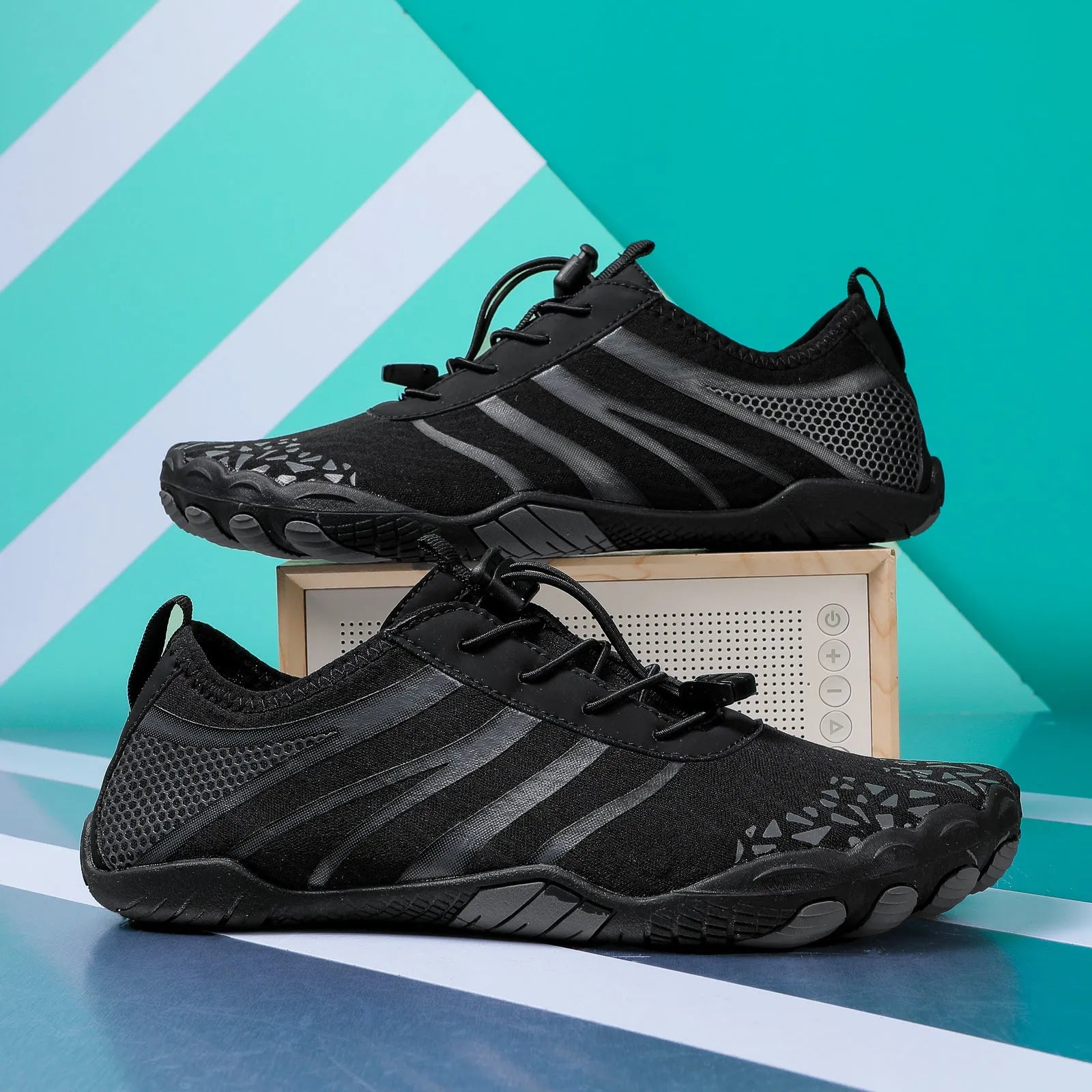 Men's casual lycra stretch fabric shoes for beach running in multiple colours