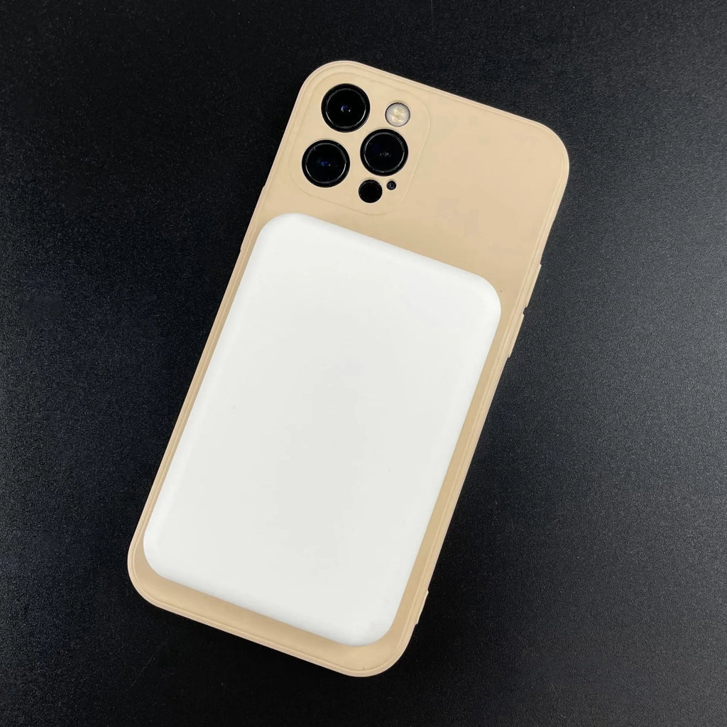 White magnetic wireless charger power bank showing compact dimensions and creative design